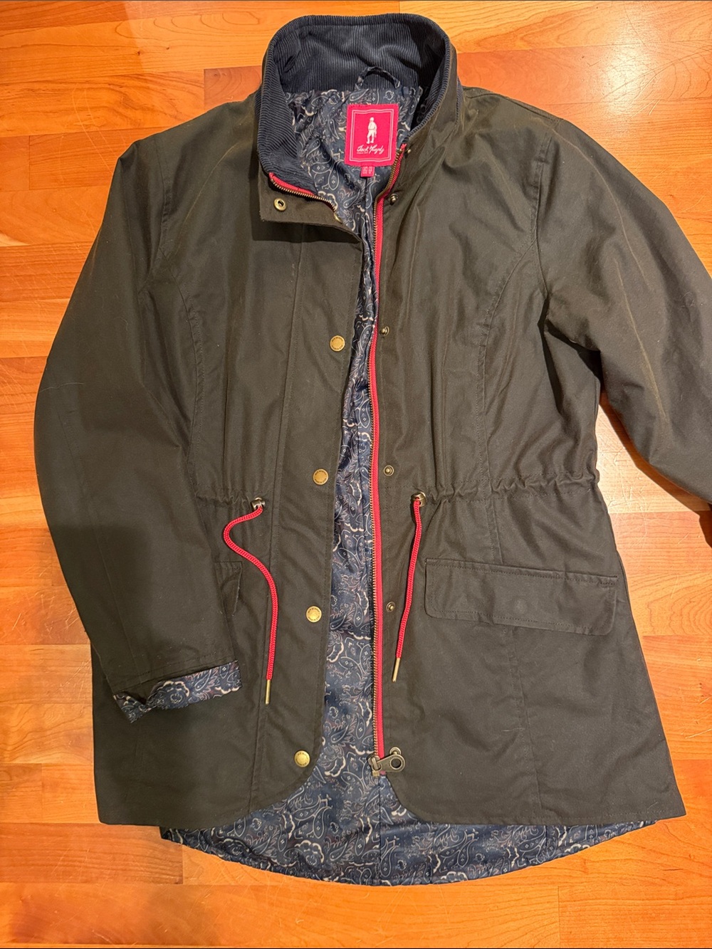 Jack Murphy Fiona Waxed Cotton Jacket Olive Green Size US 8/UK 10